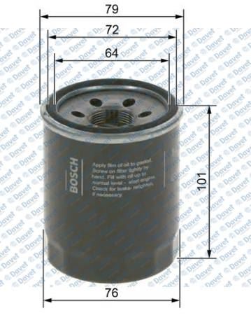 BOSCH 09864B7045 Yag Filtresi Isuzu D-Max Ii [Tfr. Tfs] 2.5 Crdi [Tfr86j]-2.2 Crdi 4×4 12>